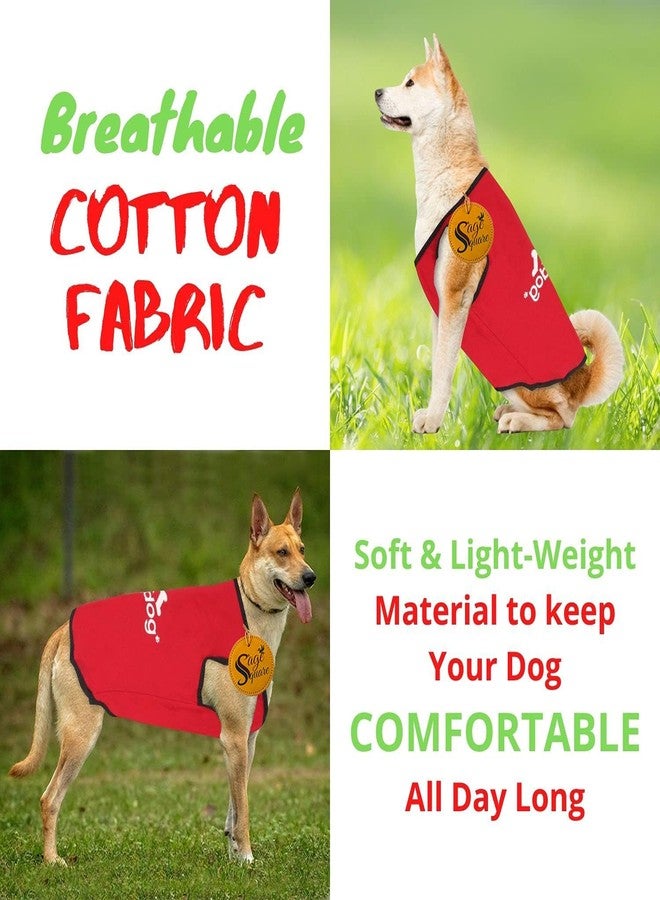 Sage Square Comfort Cotton Dog T-Shirt, Sleeveless Vest for Dog & Puppy Top Fashion Apparel, Stylish T-Shirt, Soft & Breathable (Red) (Large - 20inch) - Image 5